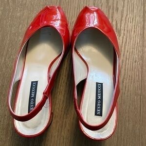 Sesto Meucci red patent leather sling back pump size 8.5